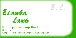 bianka lamp business card